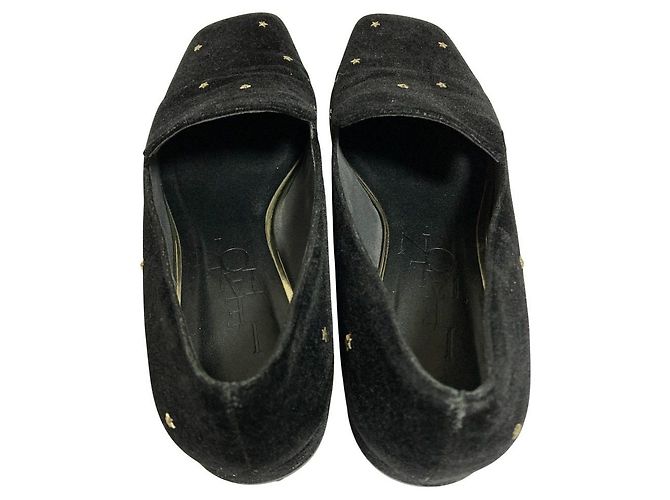 Autre Marque Le Talon Square Star Studs Loafer aus Samt Schwarz - Ansicht 5