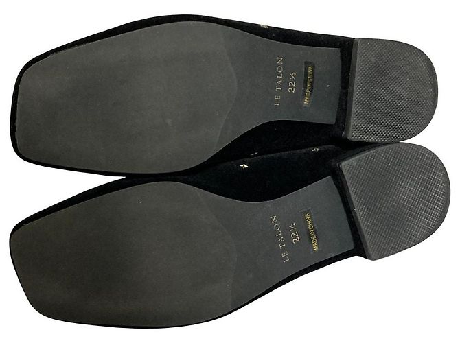 Autre Marque Le Talon Square Star Studs Loafer aus Samt Schwarz - Ansicht 7