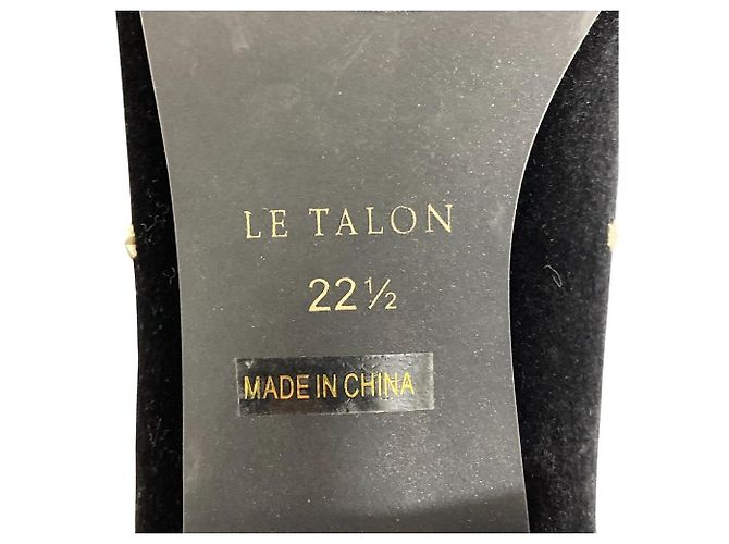 Autre Marque Le Talon Square Star Studs Loafer aus Samt Schwarz - Ansicht 8