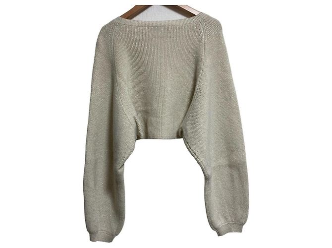 Autre Marque nano universe Kataami Lame Short Knit Pullover Blanco Blanco roto - vista 2