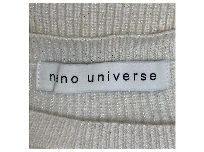 Autre Marque nano universe Kataami Lame Short Knit Pullover Blanco Blanco roto - vista 4