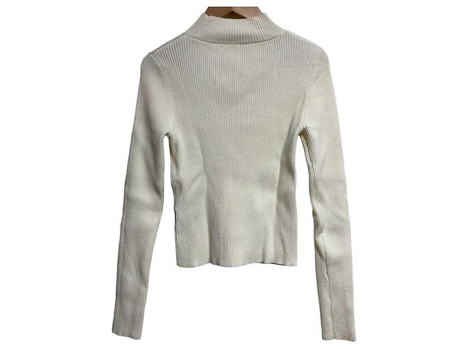 Autre Marque eimy istoire Rippstrick-Pullover Weiß - Ansicht 2