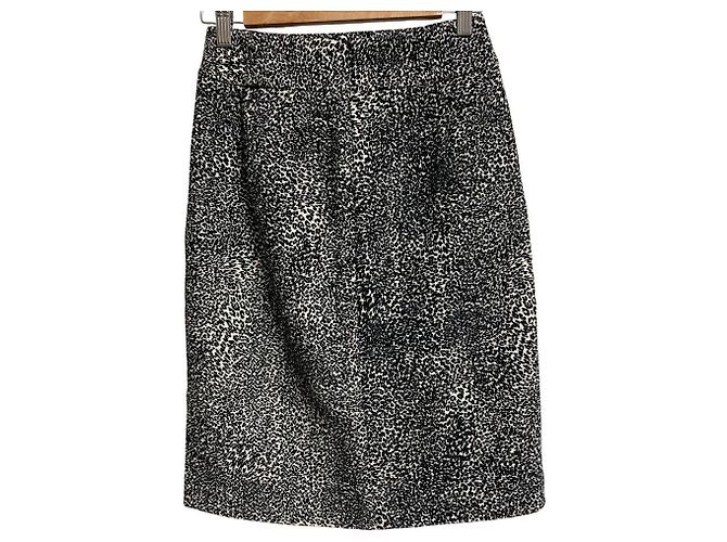 Autre Marque Drawer Knielange Rock mit Tiermuster Schwarz - Ansicht 2
