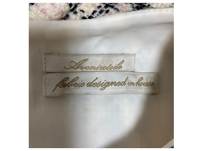 Autre Marque Aveniretoile Tweed-Kleid mit Karomuster Weiß - Ansicht 4