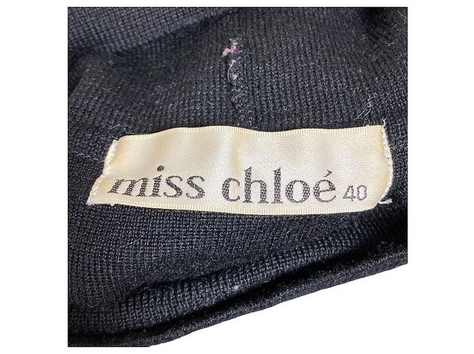 Chloé Wollpullover mit Rollkragen und besticktem Miss Chloe Logo Schwarz - Ansicht 4