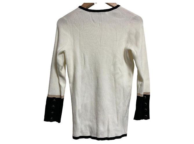 Autre Marque Top de malha canelada Tiara Branco - vista 2