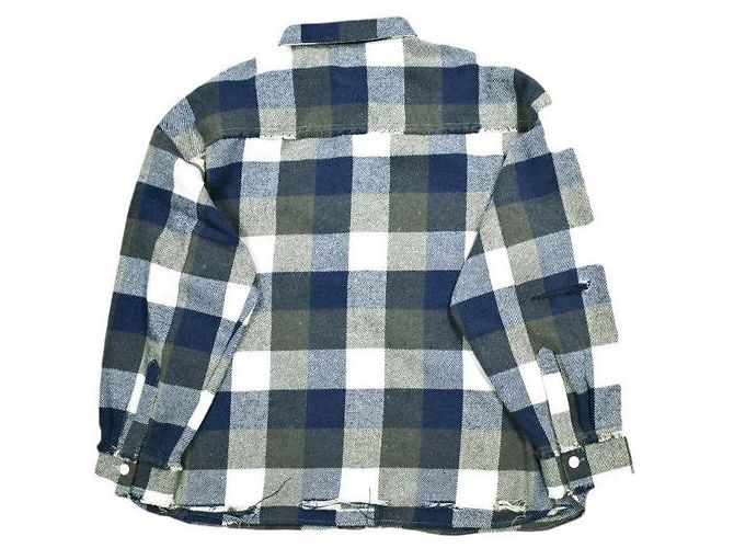 Autre Marque Danke Schon FLANNEL DAMAGE SHIRTS BLOCK Camisa de Poliéster Algodón Rayón Azul - vista 2