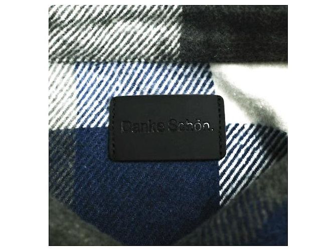 Autre Marque Danke Schon FLANNEL DAMAGE SHIRTS BLOCK Camisa de Poliéster Algodón Rayón Azul - vista 7