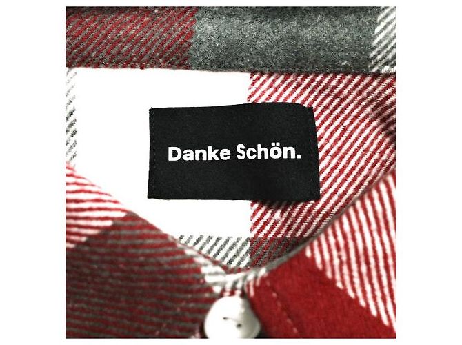 Autre Marque Danke Schon FLANNEL DAMAGE SHIRTS BLOCK Chemise à manches longues mélangée Rouge - vue 7