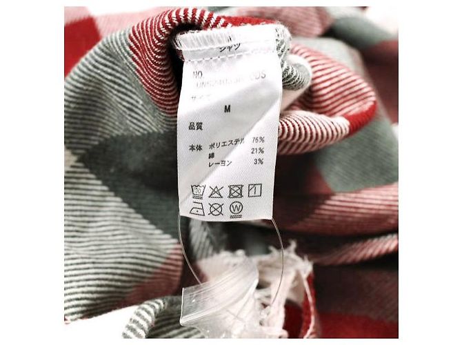 Autre Marque Danke Schon FLANNEL DAMAGE SHIRTS BLOCK Chemise à manches longues mélangée Rouge - vue 8