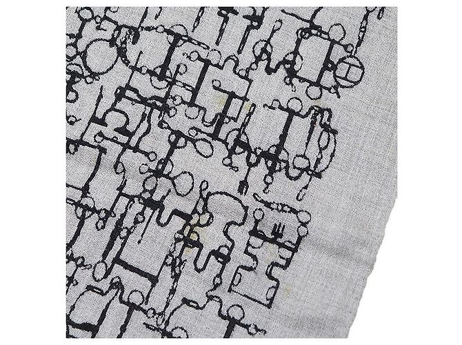 Lenço de seda e cashmere Hermès Collection Equestre Marrom Preto - vista 9