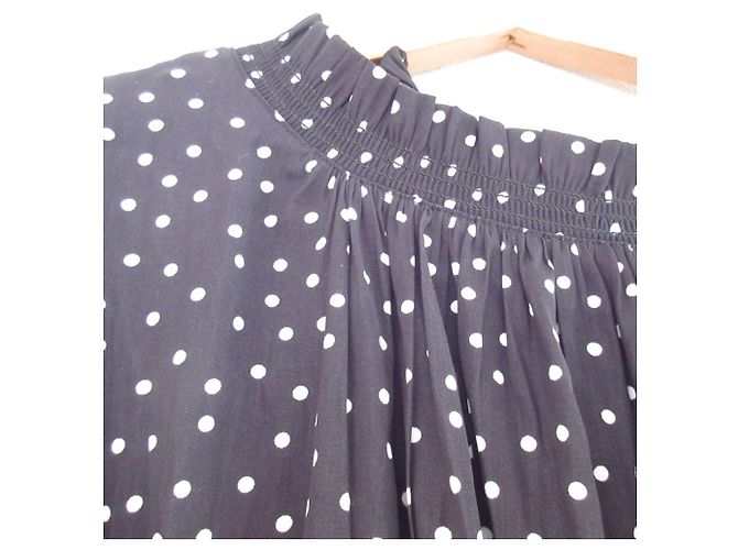 Autre Marque Green Label Relaxing Bluse mit gerafften Rüschen Schwarz - Ansicht 3