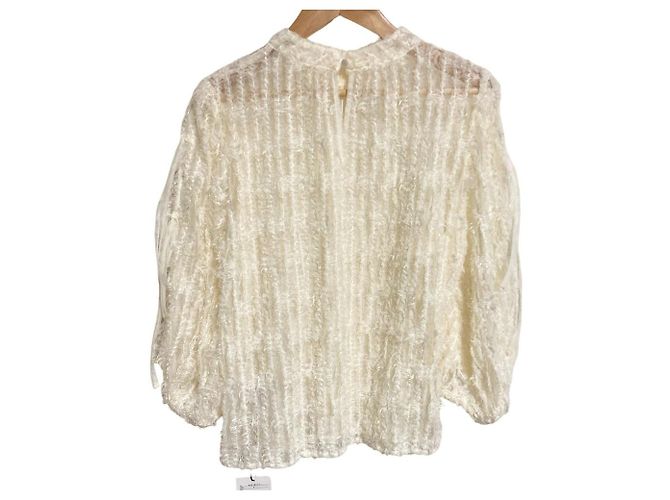 Autre Marque Blusa trasparente con lacci Lillian Carat Bianco - vista 2
