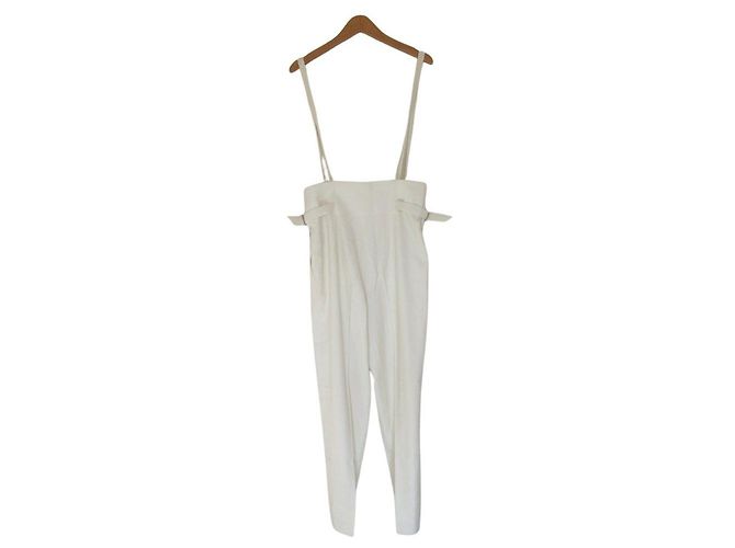 Autre Marque Pantaloni ESTNATION con bretelle e regolatori laterali Bianco Bianco sporco - vista 2
