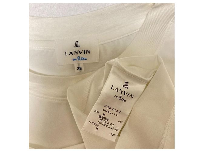 LANVIN en Bleu Wide Short Cutsew Bianco - vista 3