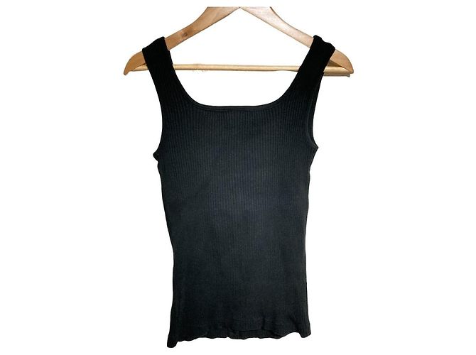Autre Marque Canotta in cotone a coste Ron Herman Nero - vista 2