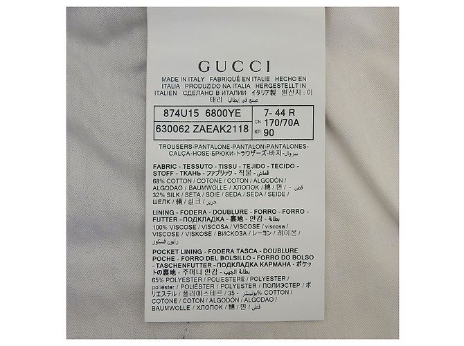 Pantaloni in cotone e seta Gucci con motivo a righe logo GG Marrone - vista 6