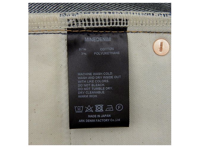 Autre Marque MINEDENIM Pantalones de denim de algodón S.Slim STR 5 Pocket Azul - vista 8