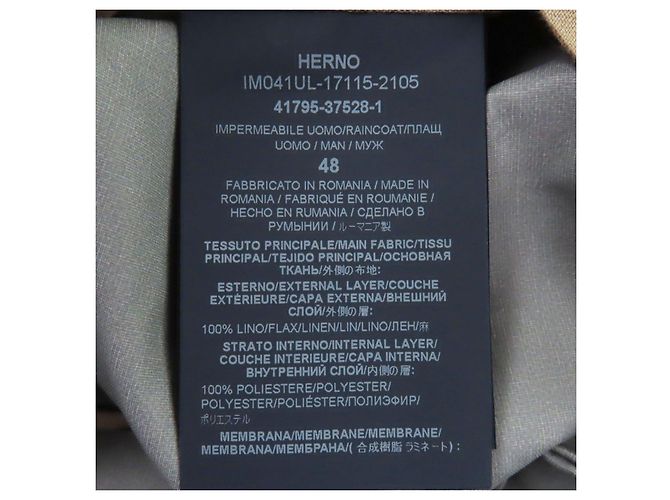Autre Marque Cappotto Herno Laminar 100% Linen Beige - vista 8