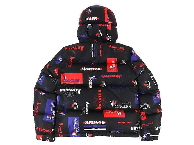 Casaco de Penas de Nylon Moncler WILSON Preto Vermelho Azul - vista 2