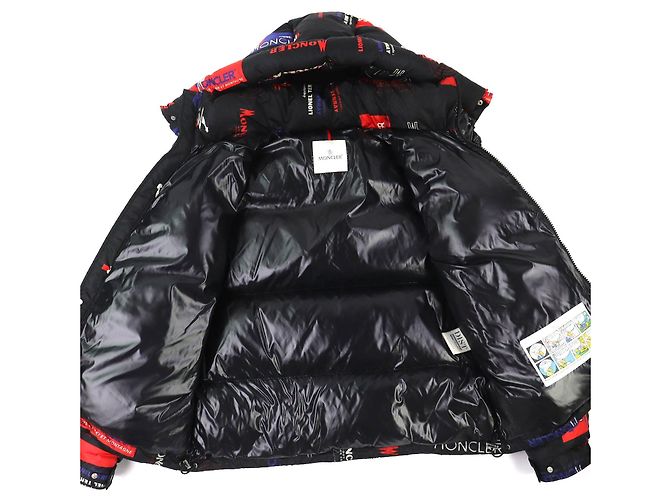 Casaco de Penas de Nylon Moncler WILSON Preto Vermelho Azul - vista 3