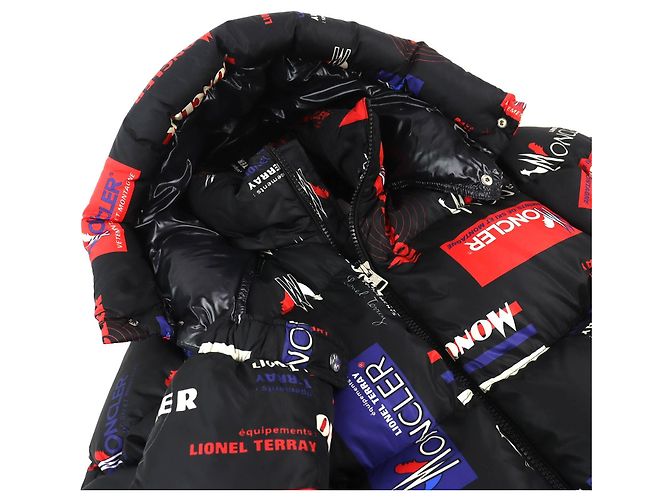 Casaco de Penas de Nylon Moncler WILSON Preto Vermelho Azul - vista 4