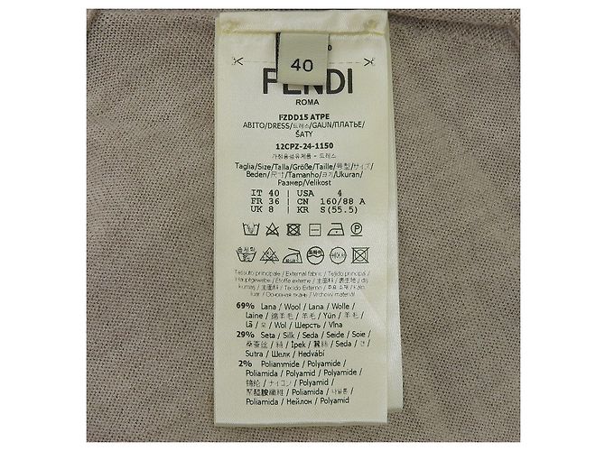 Fendi Kleid aus Nerz-Wolle Beige - Ansicht 6