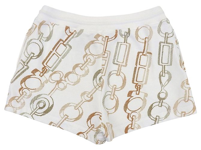 Hermès Do Re Boucles Baumwollshorts 38 Weiß - Ansicht 2