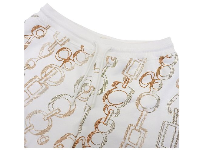 Hermès Do Re Boucles Baumwollshorts 38 Weiß - Ansicht 3