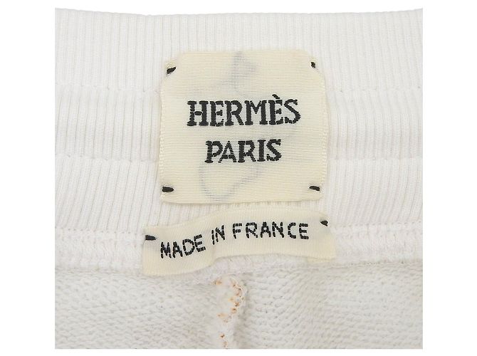 Hermès Do Re Boucles Baumwollshorts 38 Weiß - Ansicht 5
