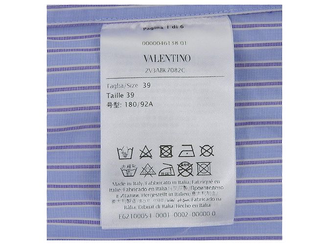 Camisa de algodão de manga comprida Valentino Azul Azul claro - vista 6