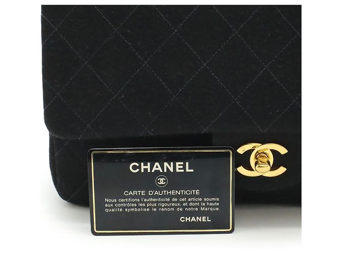 Bolsa de corrente 2way Chanel Matelasse em algodão Preto - vista 9