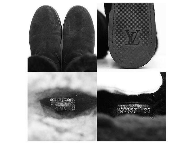 Louis Vuitton Monogram Mouton Suede Boots Schwarz - Ansicht 10