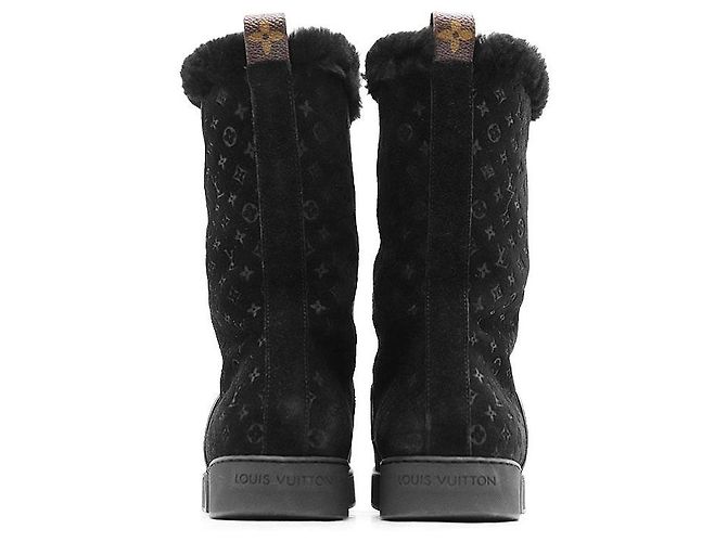 Louis Vuitton Monogram Mouton Suede Boots Schwarz - Ansicht 6