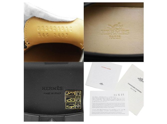 Mocassin Hermès Boucle Kelly Mouton Boa 36½ en cuir Noir - vue 10
