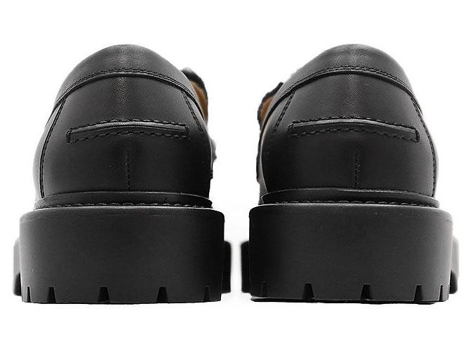 Mocassin Hermès Boucle Kelly Mouton Boa 36½ en cuir Noir - vue 5