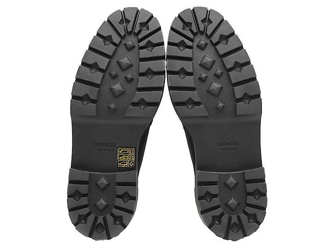 Mocassin Hermès Boucle Kelly Mouton Boa 36½ en cuir Noir - vue 7
