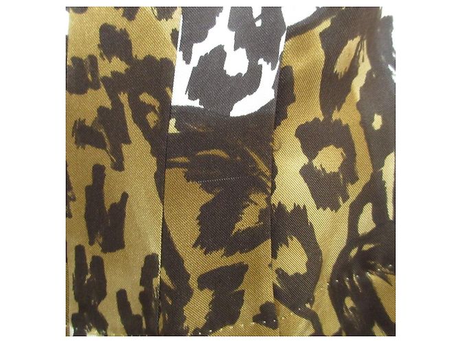 Abito plissé leopardato Louis Vuitton Marrone - vista 12