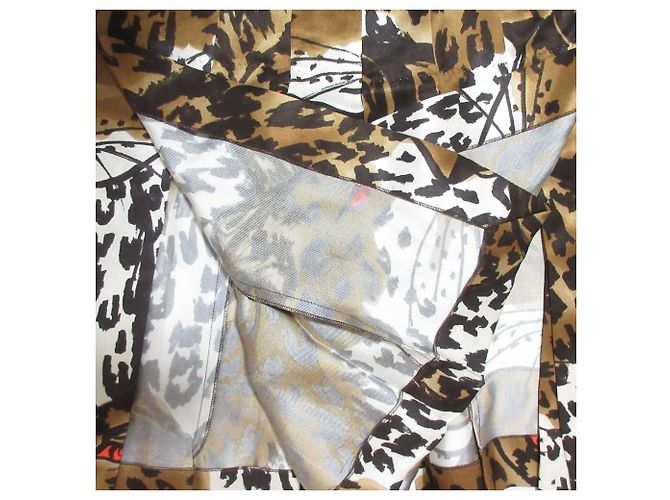 Abito plissé leopardato Louis Vuitton Marrone - vista 7