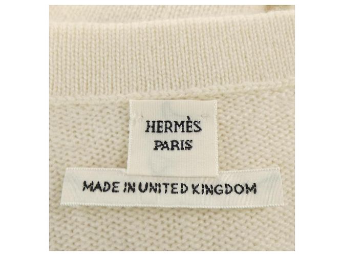 Vestido Hermès 100% Cachemira 36 Blanco - vista 4