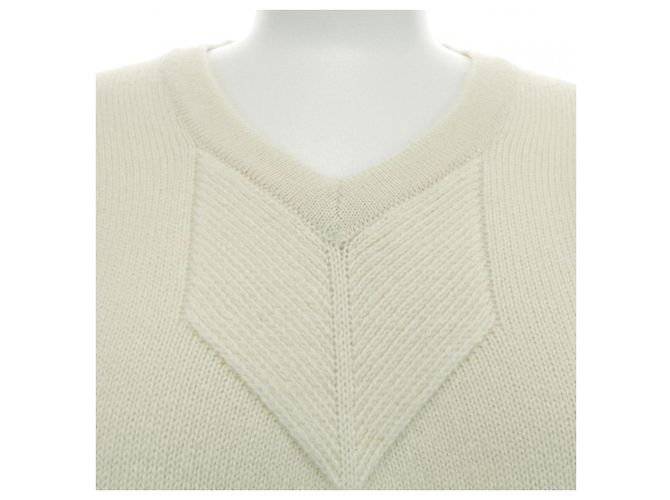 Vestido Hermès 100% Cachemira 36 Blanco - vista 5