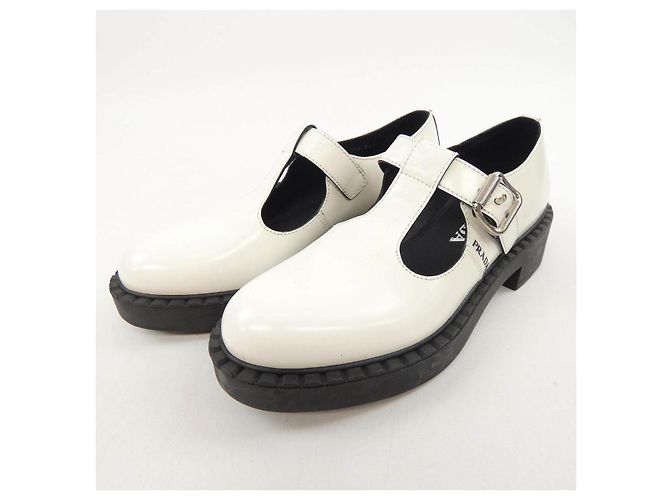 Prada MARY JANE T-STRAP Schuhe Weiß - Ansicht 3