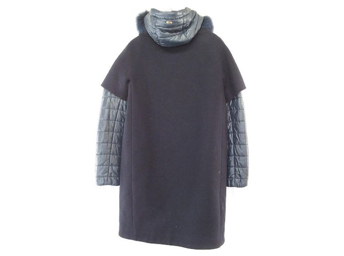 Autre Marque Herno Wool Layered Down Coat Blue Navy blue - view 2