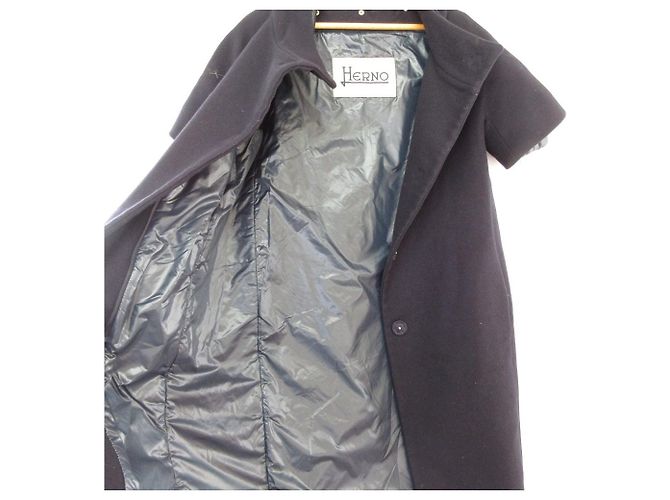 Autre Marque Herno Wool Layered Down Coat Blue Navy blue - view 6
