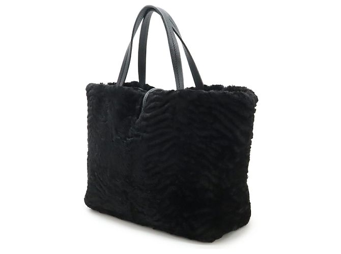 Borsa 2way Salvatore Ferragamo Gancini in pelliccia Nero - vista 2