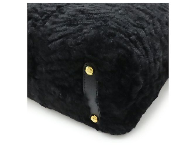 Borsa 2way Salvatore Ferragamo Gancini in pelliccia Nero - vista 3