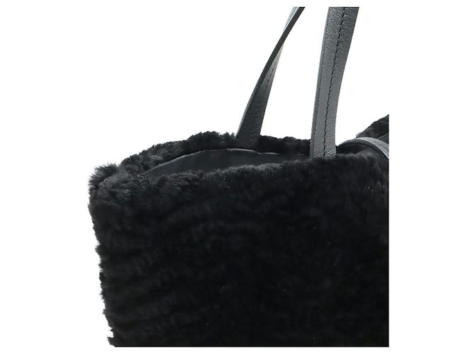 Borsa 2way Salvatore Ferragamo Gancini in pelliccia Nero - vista 6