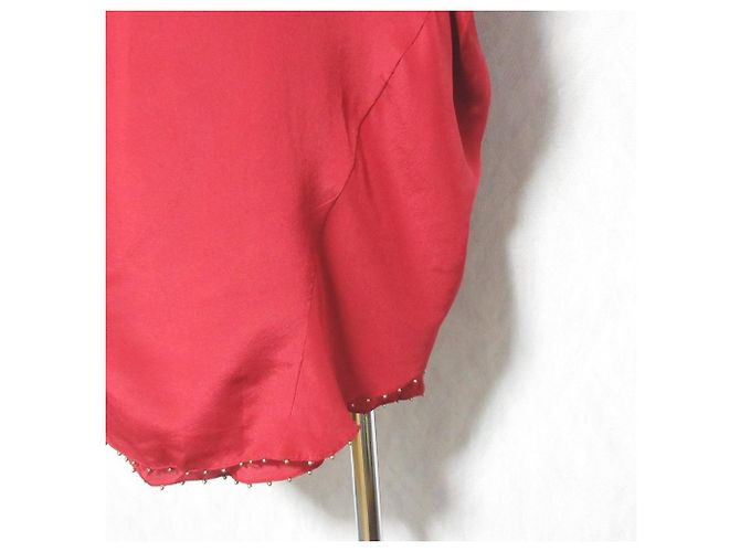 Autre Marque Diagram GRACE CONTINENTAL Vestido de seda y perlas Roja - vista 5
