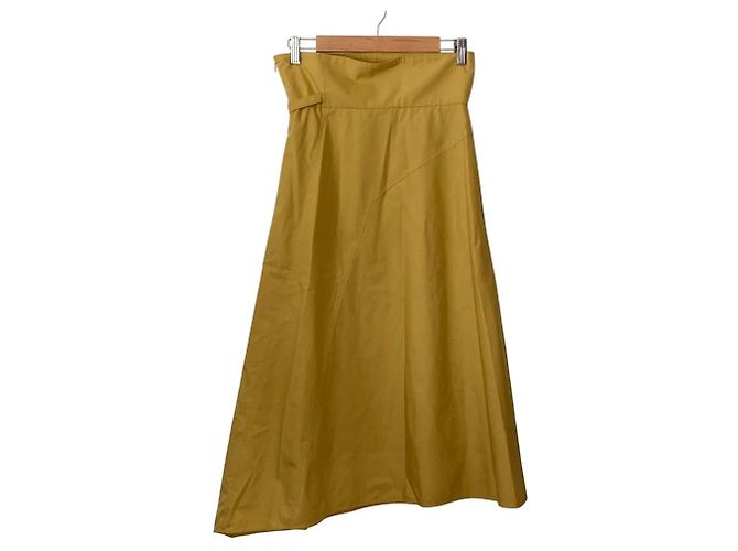 Autre Marque Falda larga ELIN con cinturón lateral Amarillo Mostaza - vista 2