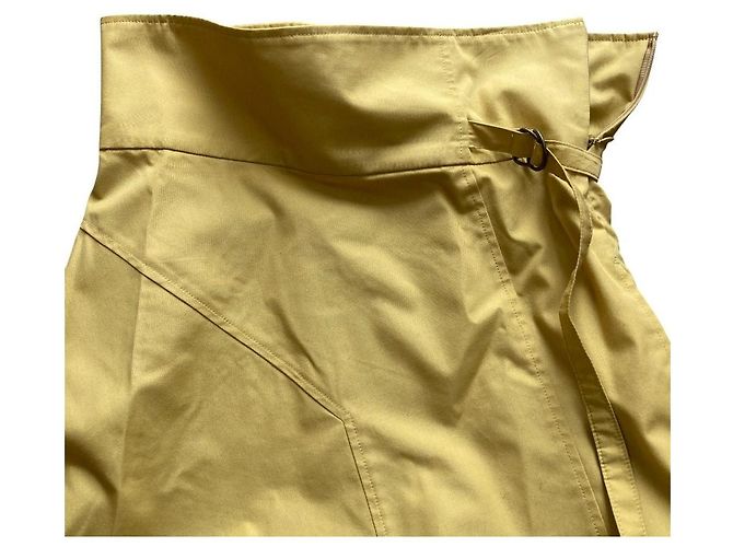 Autre Marque Falda larga ELIN con cinturón lateral Amarillo Mostaza - vista 3